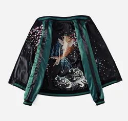 2019 Yokosuka Carp Embroidered Jacket for Women and Men Fashion Loose Baseball Coat Souvenir Jacket Hip Hop Baseball Jacket