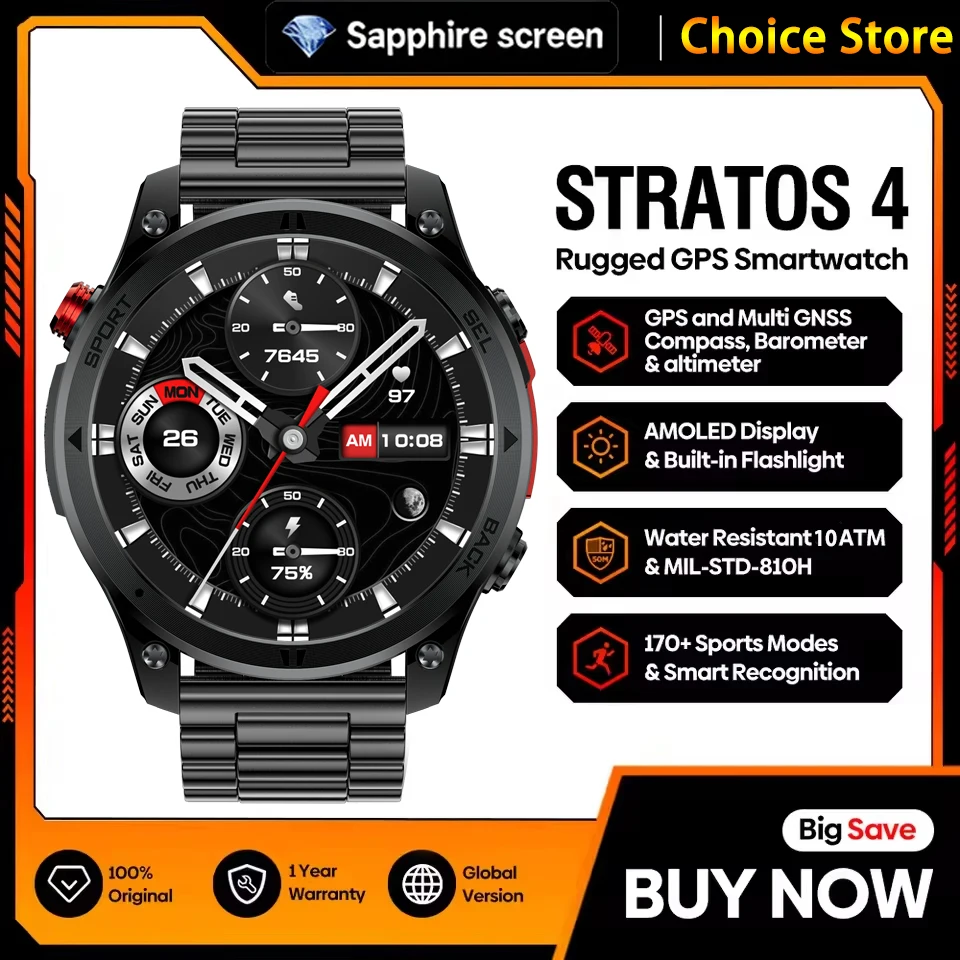 New outdoor GPS path 1.46"100+sport Bluetooth calling Smart Watch IP68 Waterproof Sports Run tracker Outdoors Compass Smartwatch