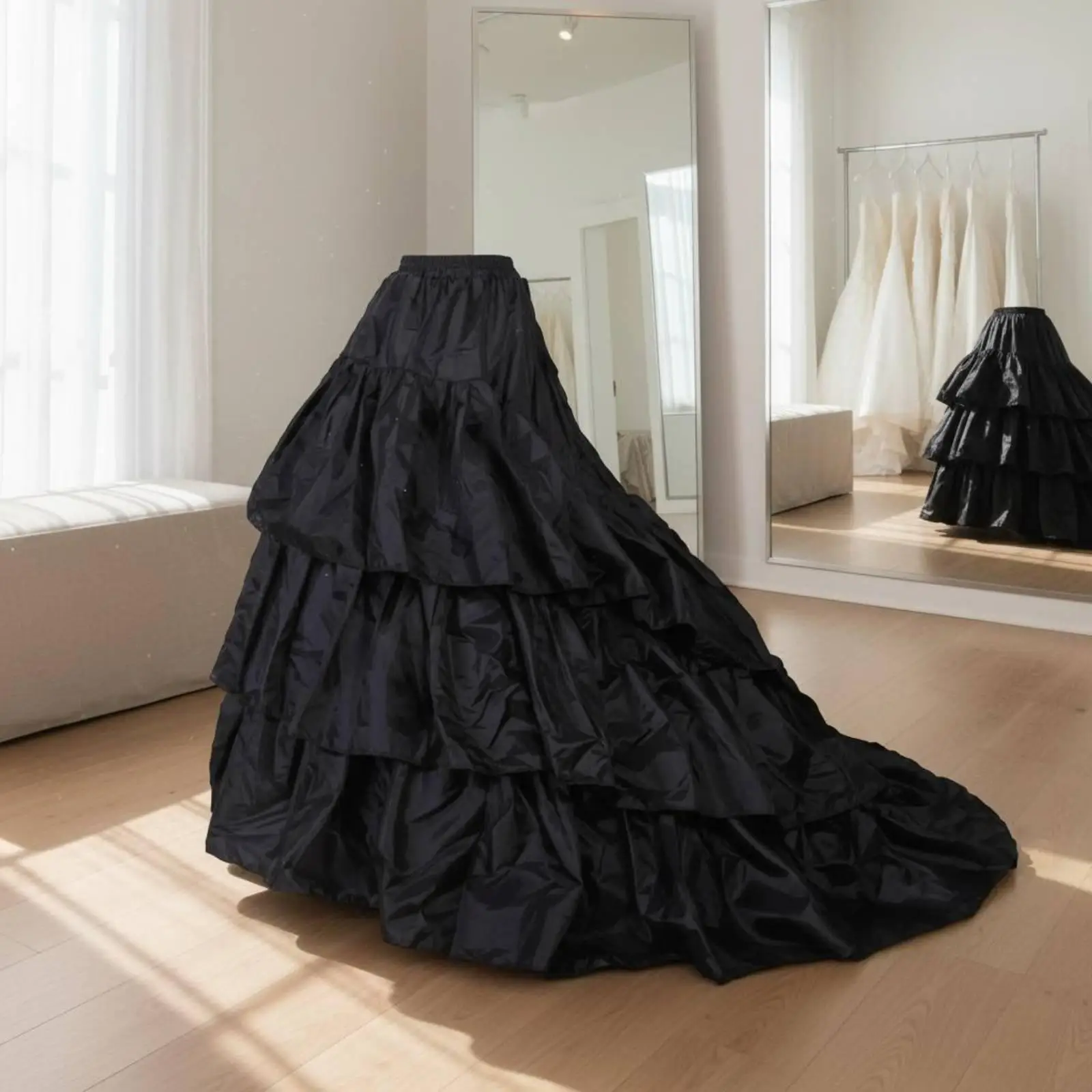 Wedding Dress Petticoat Layered Ruffles Outfit Support Flared Skirt for Brides