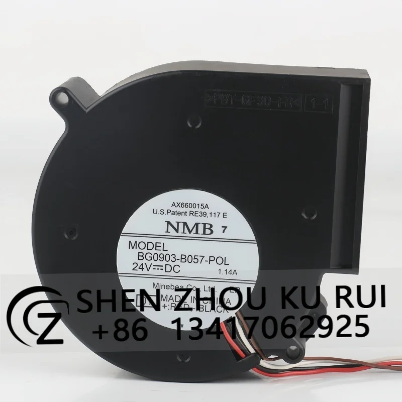 

Original NMB 9.7CM 4-wire BG0903-B057-P0L cooling fan 5V 24V 48V DC 12V 1.14A AC EC 9733 Turbo double ball blower 97X97X33MM