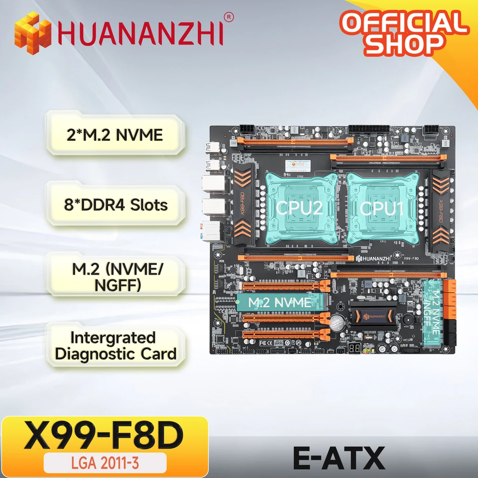 HUMANZHI X99-F8D マザーボード　デュアルCPUソケット Amazon | HUANANZHI X99-F8D LGA2011-3 コンピューターマザーボード