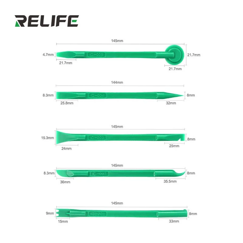 ReLIFE RL-049C 해체 막대 높은 경도 양면 10 IN 1 모바일 핸드폰 다기능 분해 도구 세트