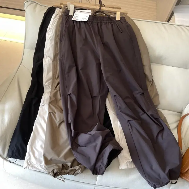 アウトドア防風FCE裏地付き伸縮性ウエストパラトルーパーパンツカジュアルトラウザーズワークウェアワイドレッグハイウエストロングパンツ