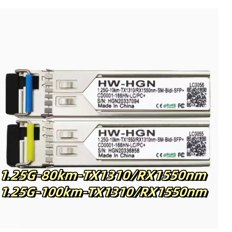 Brand new genuine original LC Gigabit single fiber 80 kmper pair 1.25G-80km-TX1310/RX1550nm100km1.25G-80km-TX1310/RX1550nm