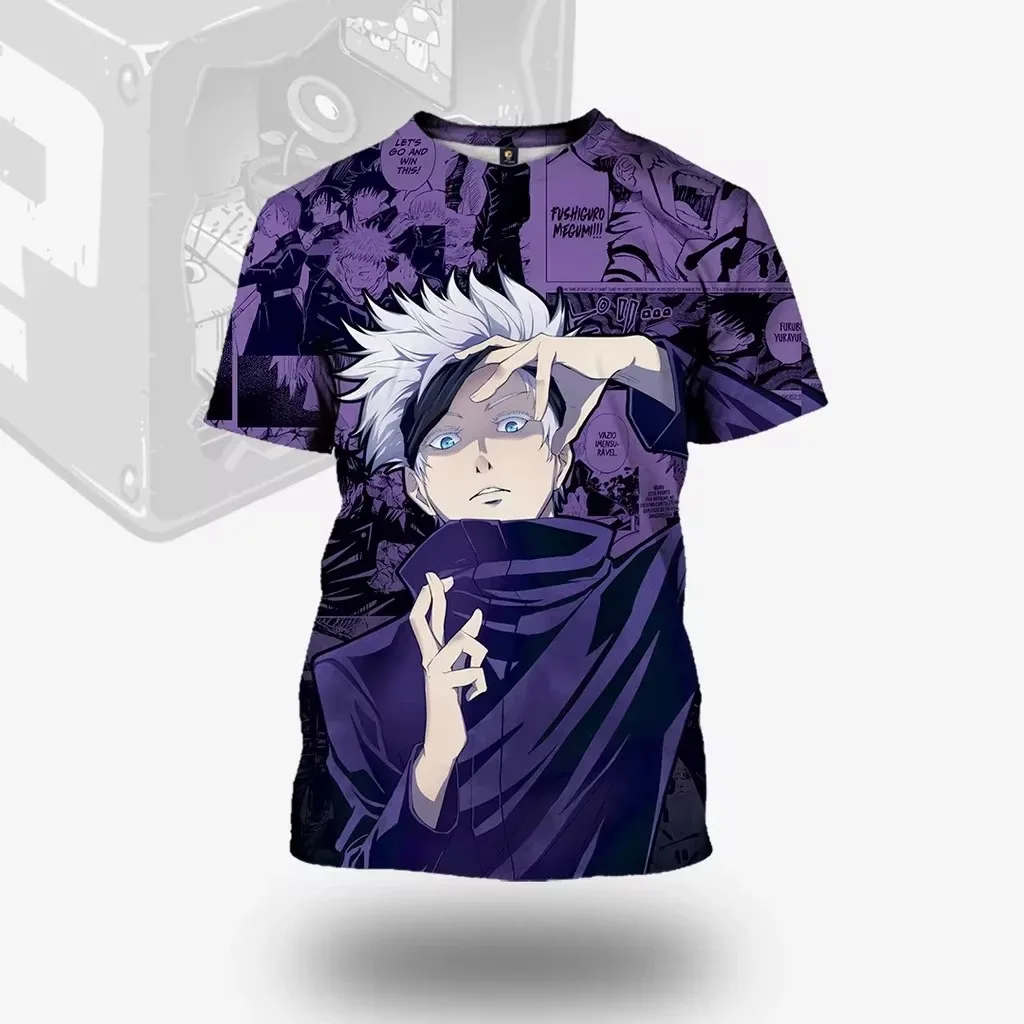 2024 Summer 3D Full Art Anime Sukuna Goju Itadori Jujutsu Kaisen Character Print Men's and Women's T-Shirt Street Casual Tops