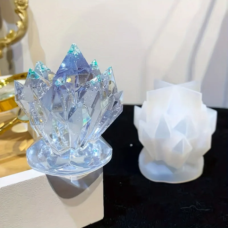1pcCrystal Cluster Decorative Silicone Mold Candle Pendulum Jewelry Silicone Molded Silicone Mold，Candle mould，Resin Mold，Epoxy - view 2