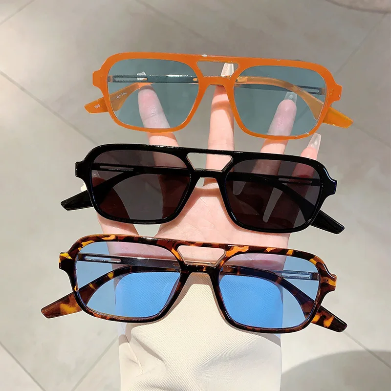 Classic Luxury Brand Designer Square Sunglasses Women For Men Fashion Vintage Punk Sun Glasses Hip Hop Popular Flat Top Shades