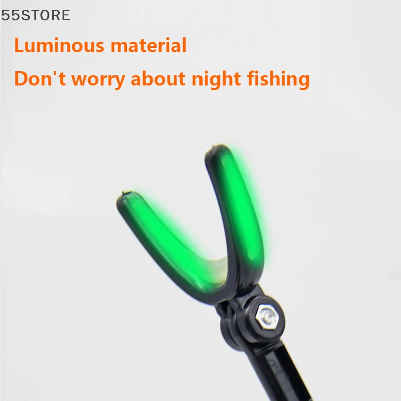 2 個 360 度釣竿レストヘッド回転ブラケットブリッジいかだ釣竿ラックノンスリップ発光強化ポールブラケット