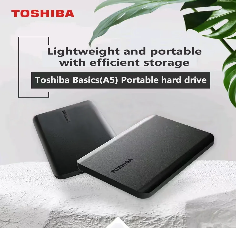 A5 Series Small Black Portable Hard Drive High-Speed USB 3.2 Gen1 For Toshiba 500GB/1TB/2TB/4TB Compatible With Mac
