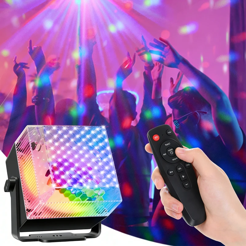 

Светодиодный диско-шар с датчиком звука, стробоскопом и пультом ДУ для вечеринок, караоке, сцены, свадеб и праздничного декора