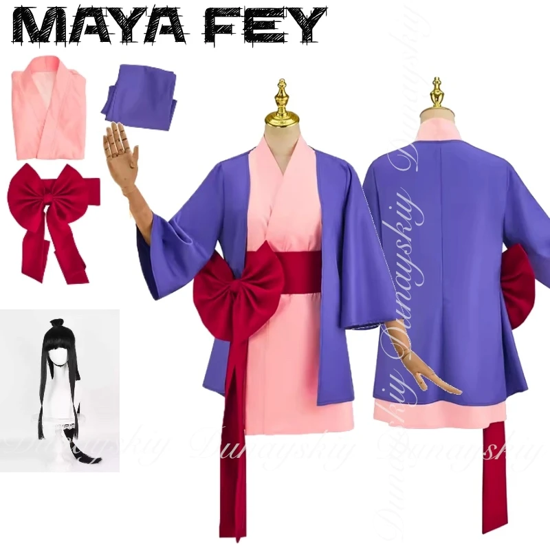 Gyakuten Saiban juego maya Fey Cosplay una chica mediana psíquica y un tipo inocente y especialmente uniforme disfraz de Cosplay todo del conjunto