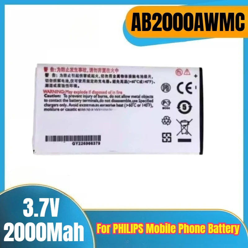 

AB2000AWMC 3.7V 2000Mah Mobile Phone Battery for PHILIPS Xenium X501 X513 X523 X130 X623 X3560 CTX130 CTX523 CTX513