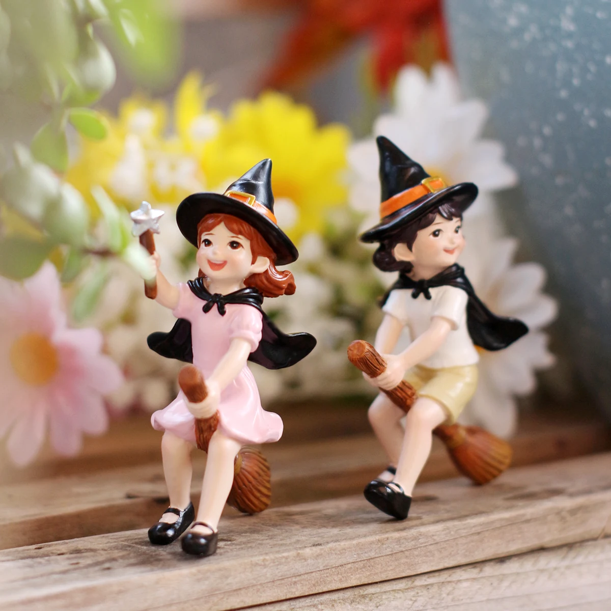 Kids Outdoor Fairy Garden - 2 piezas de figuras de resina