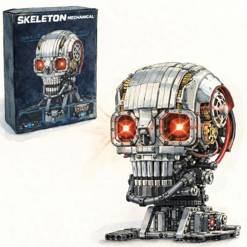 

13089 mechanical skull model 1099pcs building block STEM Creativeand youth education puzzle brick toy children christmas gift