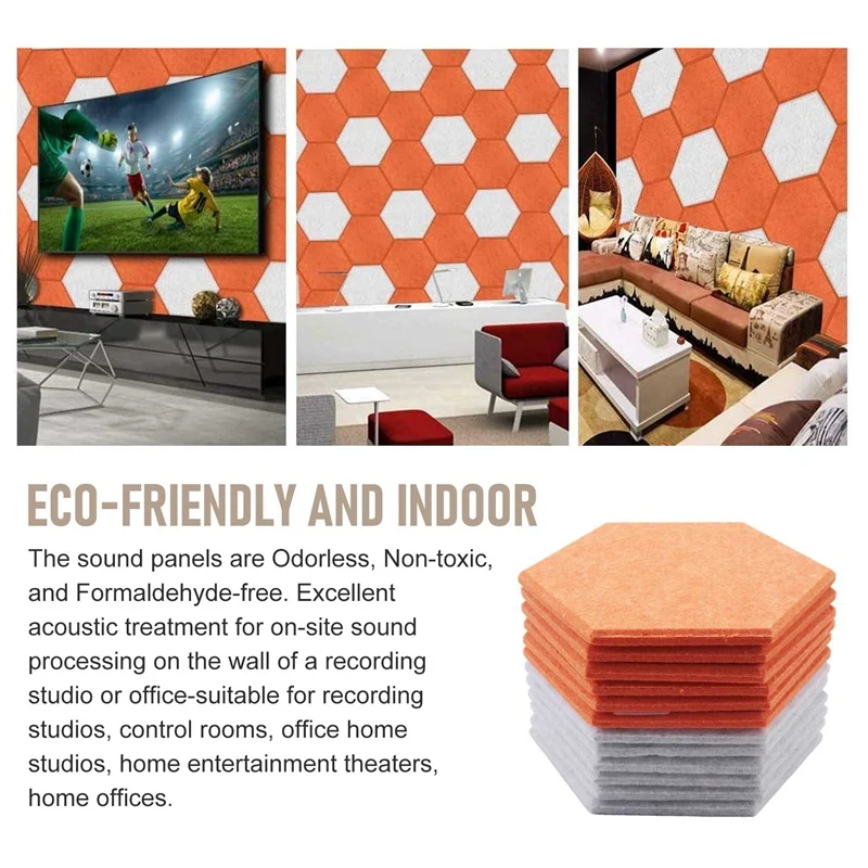 Hot-Hexagon acústico insonorização painel, borda chanfrada, som prova, absorção, painel para estúdio de gravação, escritório, casa