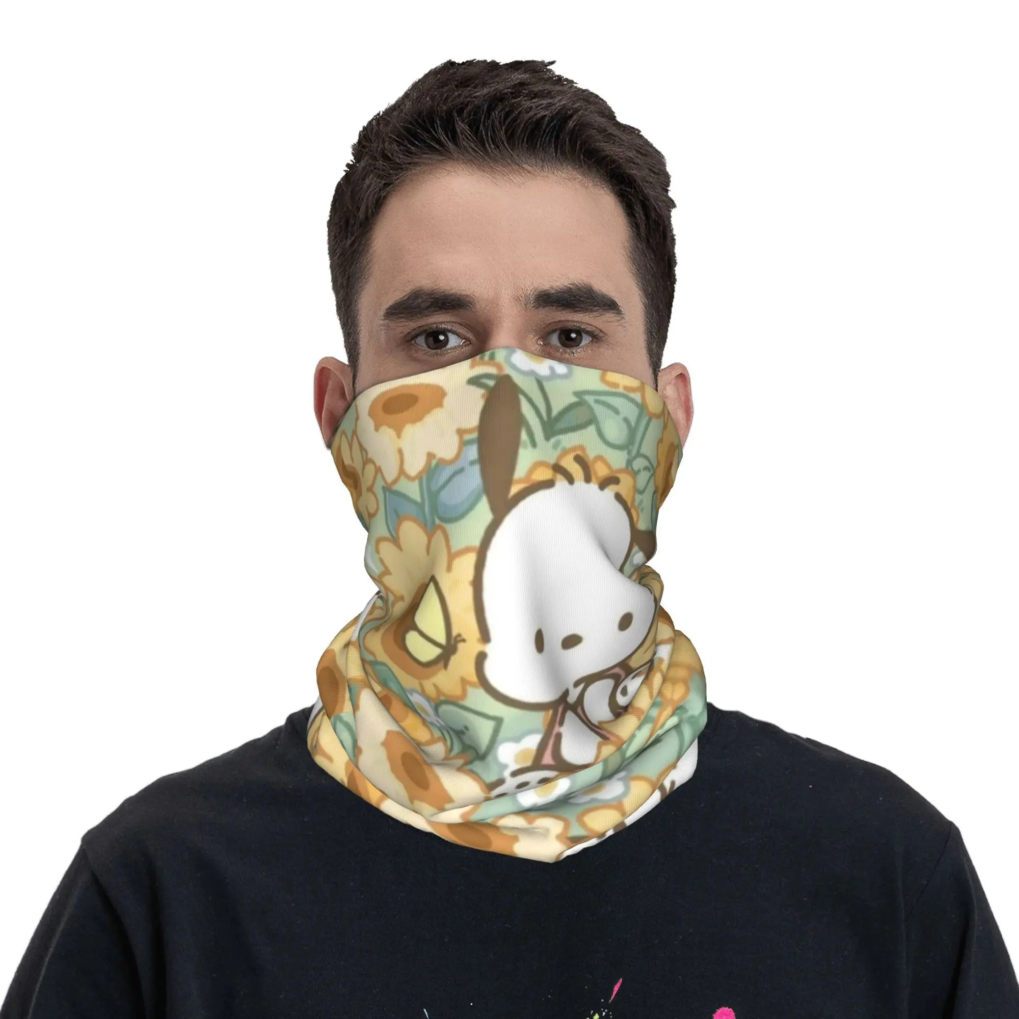 커스텀 포차코 귀여운 애니메이션 반다나 겨울 넥워머 남성용 방풍 랩 페이스 스카프 스키용 귀여운 만화 게이터 헤드밴드