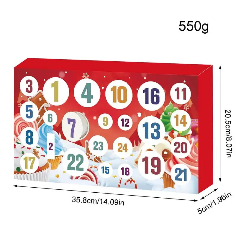 Christmas Countdown Calendar 24 Days Clay Slimes Kit Soft Sludge Clay Toy Christmas Advent Calendar Gifts Box Kids Party Favors