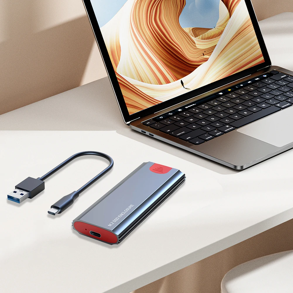

M.2 NGFF NVME SSD Enclosure Adapter USB3.1 Gen2 SSD Enclosure 10Gbps SSD Hard Disk Drive Case for NVME/SATA SSDs 2242/2260/2280