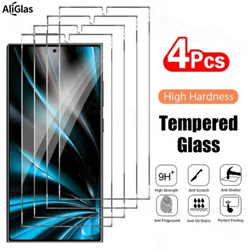 4 Piezas Vidrio Templado para Samsung Galaxy S26 S25 S24 S22 Plus FE Edge S10e Note10 20 Protector de Pantalla Transparente Película Protectora