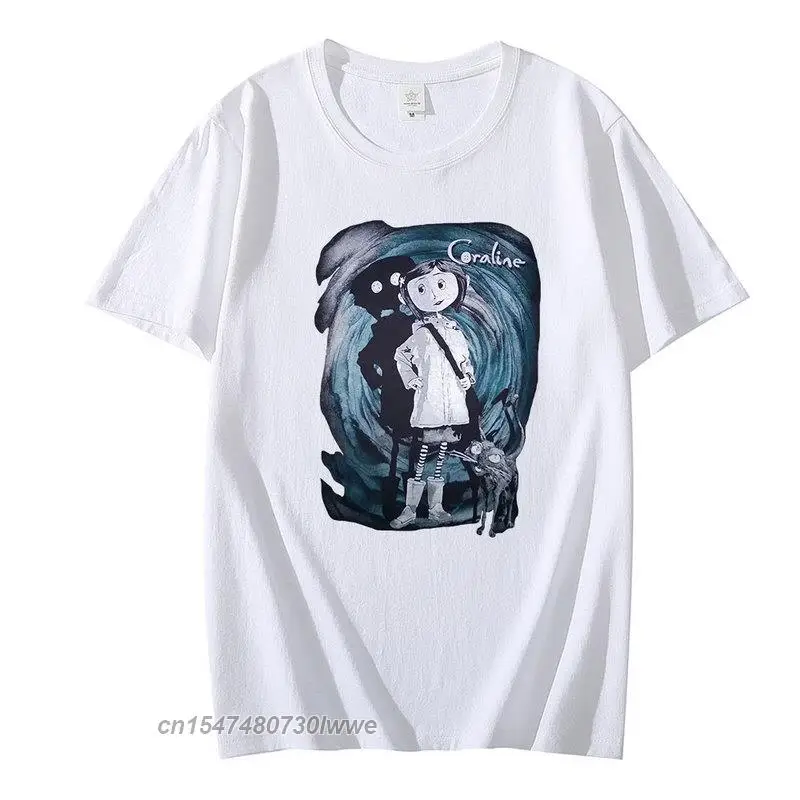 男性用Coraline Tシャツ,m Barton Negaimal,新しい流行のTシャツ,クリスマス服,ダーク,ファッション