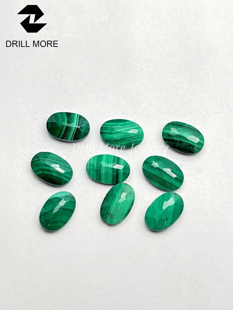 

Natural Malachite Loose Stone 4x6mm Oval Shape Half Drilled Round Water Drop Beads For DIY Jewelry Wholesale