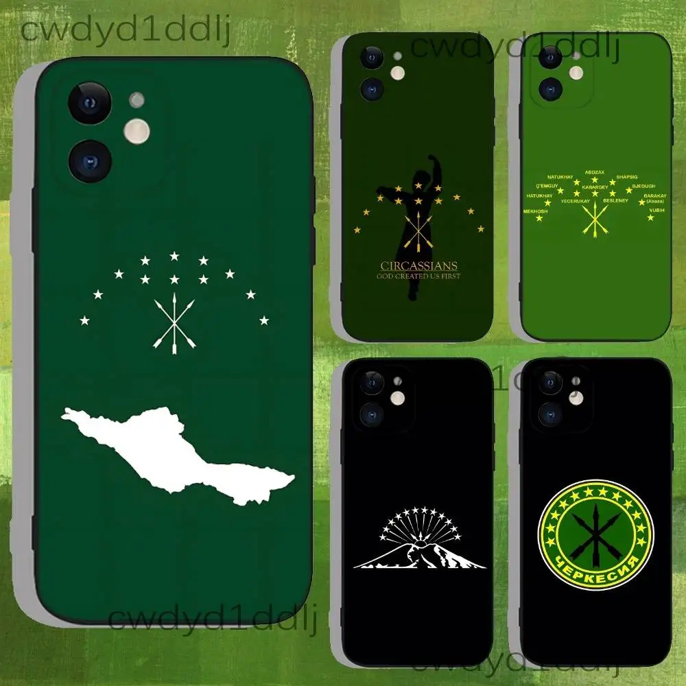 

A-Adygea Circassian Flag Phone Case For iPhone 15,16,17,13,14,11,12,Pro,Max,Plus,E,Air,Mini Non-Slip Soft Fundas