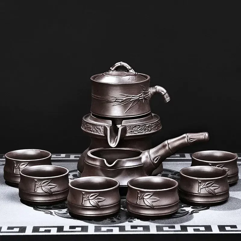 Luxury Slacker Tea Set Automatic Yixing Clay Pot Stone Mill  Maker Household Necessities