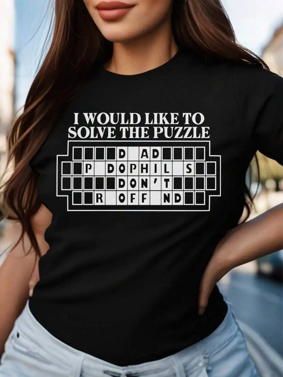 

Oversized Funny Puzzle T-Shirt For Women Casual Tee Soft Comfortable