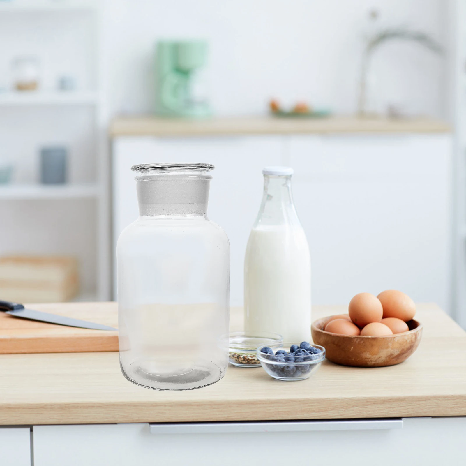 

Large Glass Storage Jar Airtight Sealed Clear Coffee Bean Candy Cookie Flour Spice Storage Jar Sugar Flour Container Set