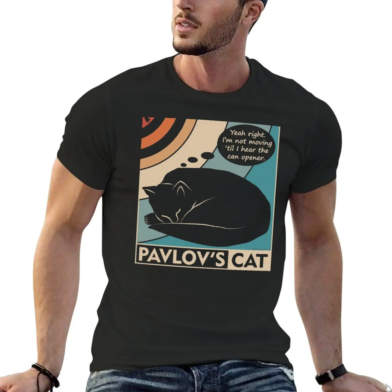 Pavlov 'S Kat Grappige Psychologie (Clr) T-Shirt Sublieme Zwaargewichten Heren T-Shirts Van Topkwaliteit