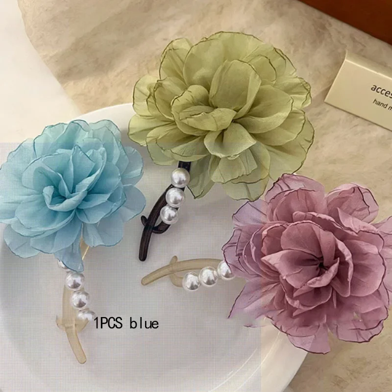 

Bridal Hair Clip French Style Elegant Pearl and Flower Barrette Non-Slip Hairpin for Wedding Party Guests