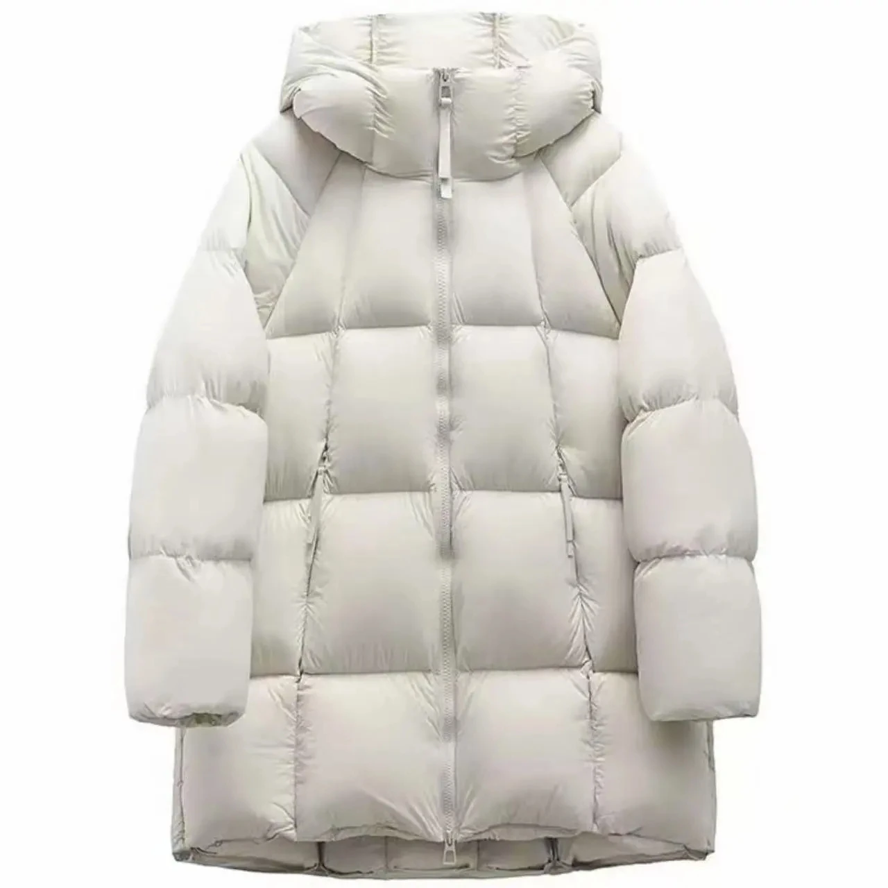 Giubbotti in cotone da donna Moda Solid con cappuccio Parka caldo spesso Cappotti lunghi blu larghi Lady Autunno Inverno Nuovo capispalla antivento
