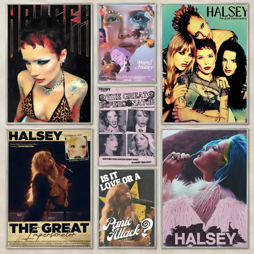 Singer Rock Halsey Poster Self-Adhesive Wall Art HD Print For Dorm Teen Room Decor Gift