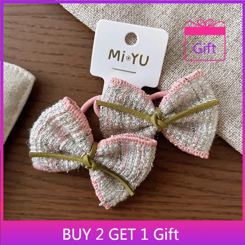 

Детские зажимы-заколки, 2 шт., розовые бархатные заколки для волос с бантом для девочек, нежные нескользящие зажимы для челки, корейские