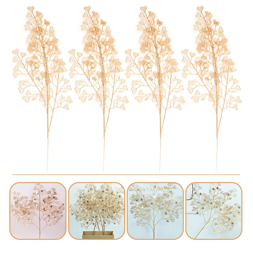 

4Pcs Simulation Heart Shape Artificial Flower Bouquet Elegant Plastic Petal Decor Wedding Party Romantic Floral Arrangement Home