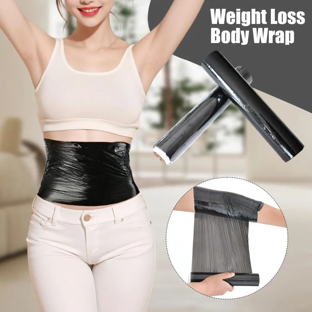 Body Film 60/100m Black Osmotic Body Wrap for Sauna Workout Sweat Enhancer Fat Burning Stomach Abdomen Belly Wrap Film 25 Cm