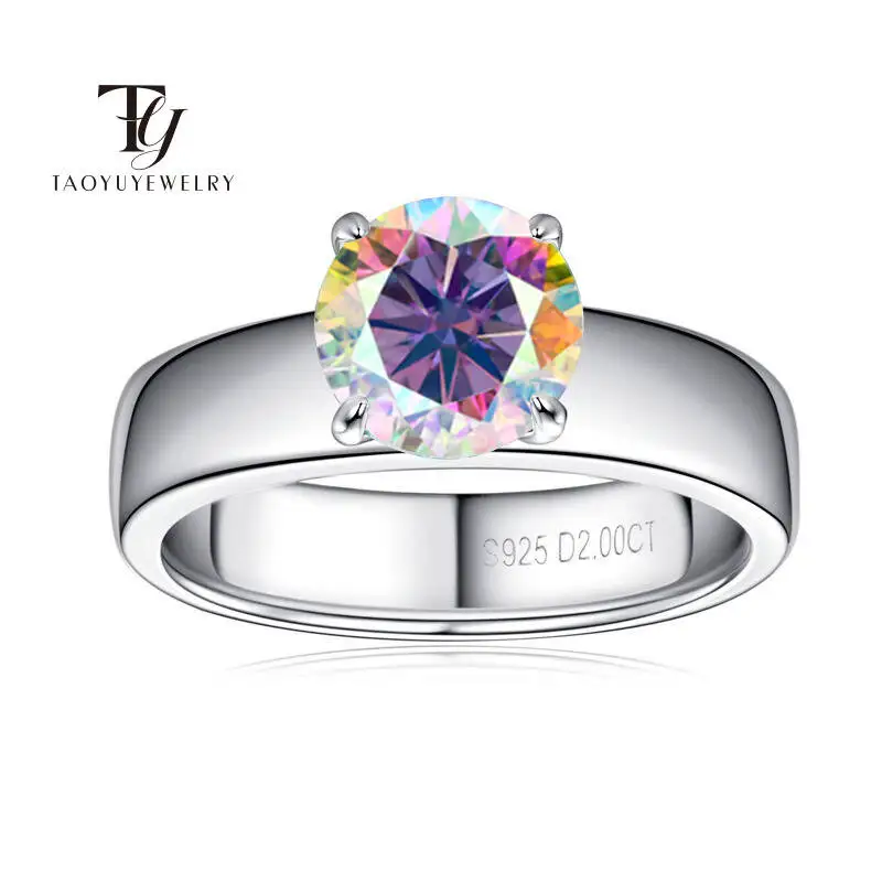 

925 Sterling Silver Luxury Rings 2-carat Moissanite Women's Ring D Color With Certificate Jewelry Relationship Gifts Engagement