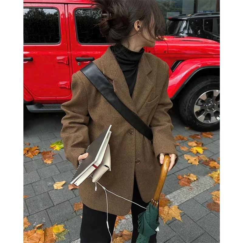 MEXZT سترة كلاسيكية للسيدات بجيوب بدلة عمل سترة شتوية كورية للتنقل معطف مكتب للسيدات تصميم ملابس خارجية جديدة #2