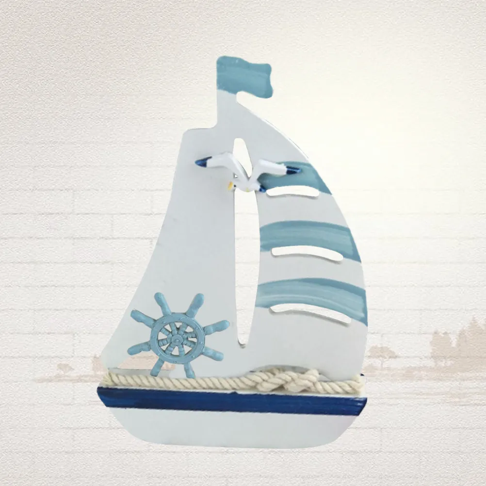 

Декоративная модель парусника из массива дерева в ретро-стиле Средиземноморья, темно-сине-белая, для рабочего стола, домашнего декора, в деревенском стиле, на прибрежную тематику, для пляжной вечеринки