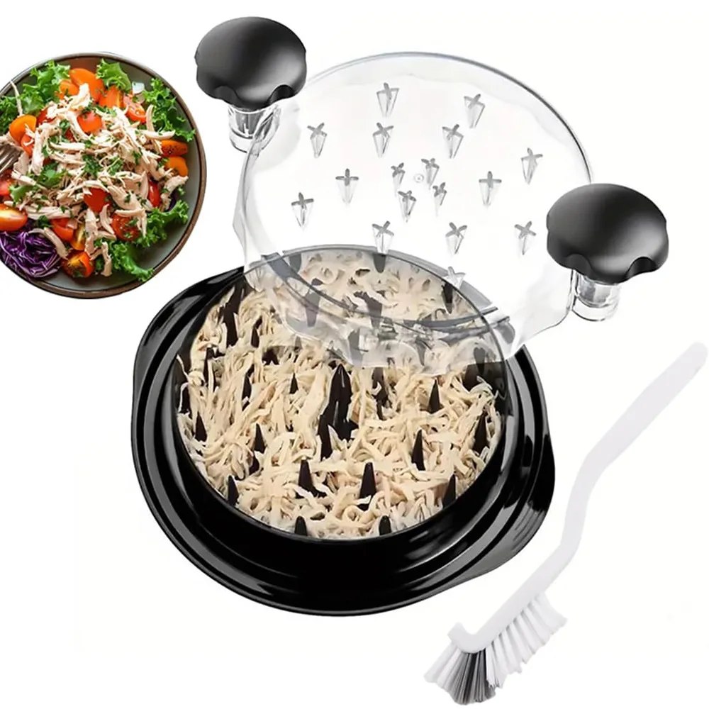 Multifunctional chicken breast shredder, meat tearing separator, meat mincer, supplementary food tool with transparent lid