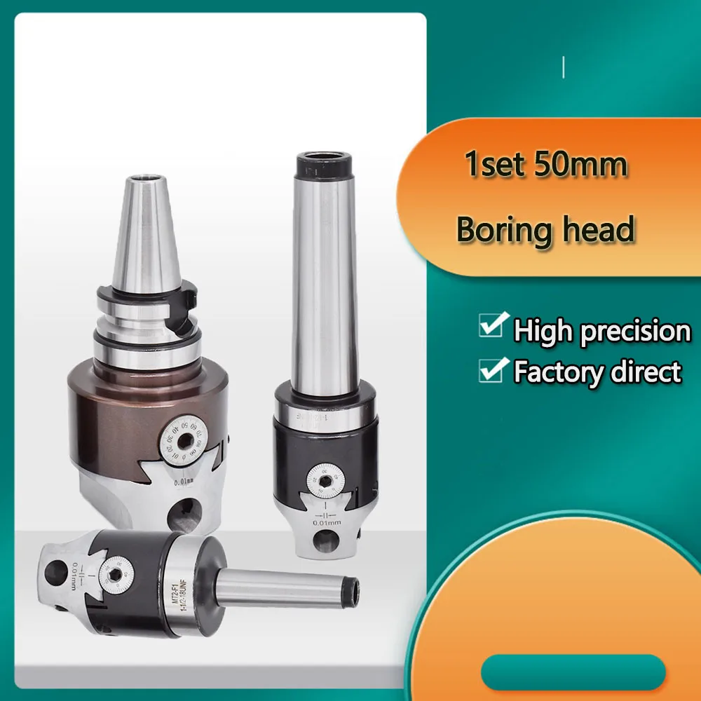 1 set F1 2 inch 50mm Boring head+MT2 MT3 MT4 C20 C25 BT30 BT40 NT30 NT40 R8 Drawbar Boring Tool Holder CNC Machine Rough Milling