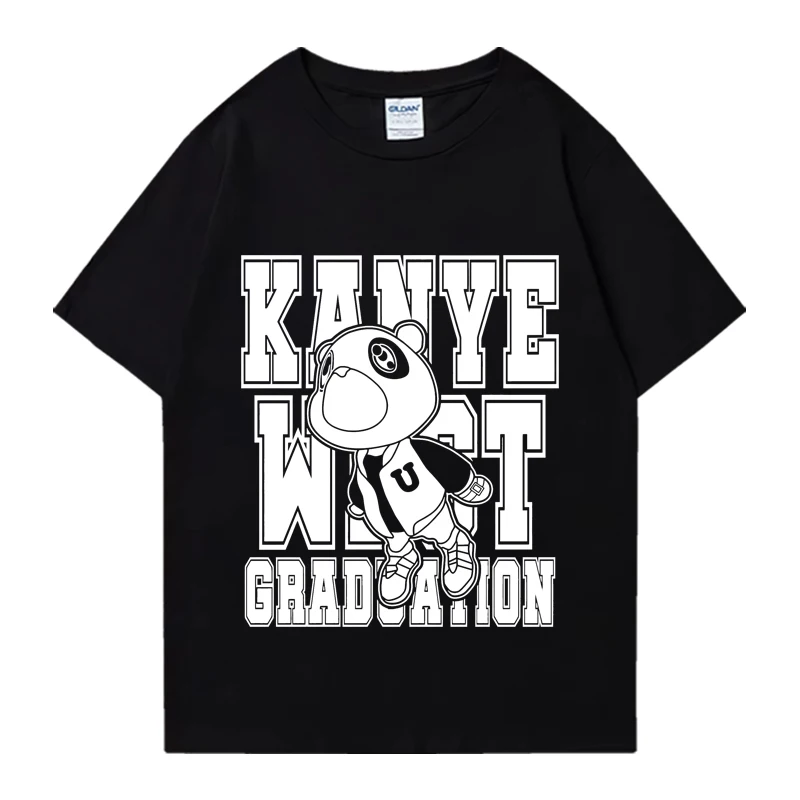 2024 New Rapper Kanye West Graduation Bear T shirt Men Women vintage Hip Hop streetwear Unisex 100% Cotton short sleeve T-shirts