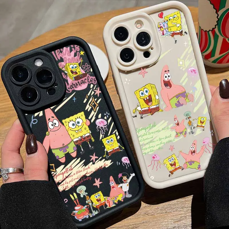 Мультяшный S-SpongeBobs для Samsung Galaxy S25 S24 S23 S22 S21 S20 Plus Ultra FE Lite Eye Ladder Чехол для телефона Funda Cover Capa Shell