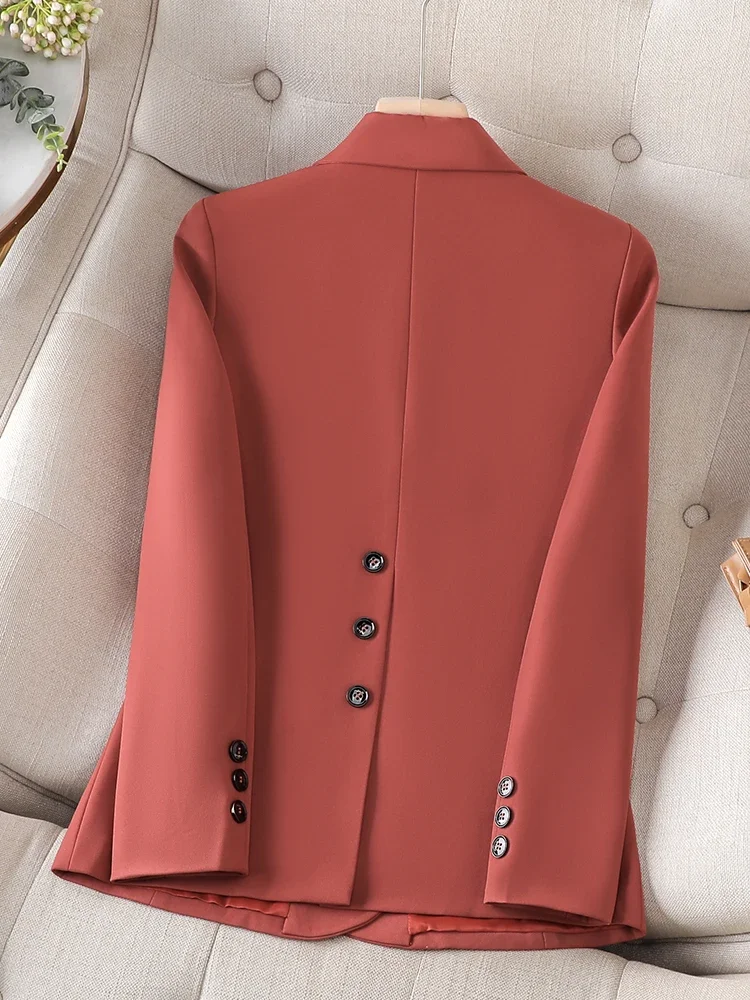 Office Ladies Blazer Formal Jacket Women Long Sleeve Coffee Apricot Red Female Business Work Wear Slim Coat For Autumn Winter