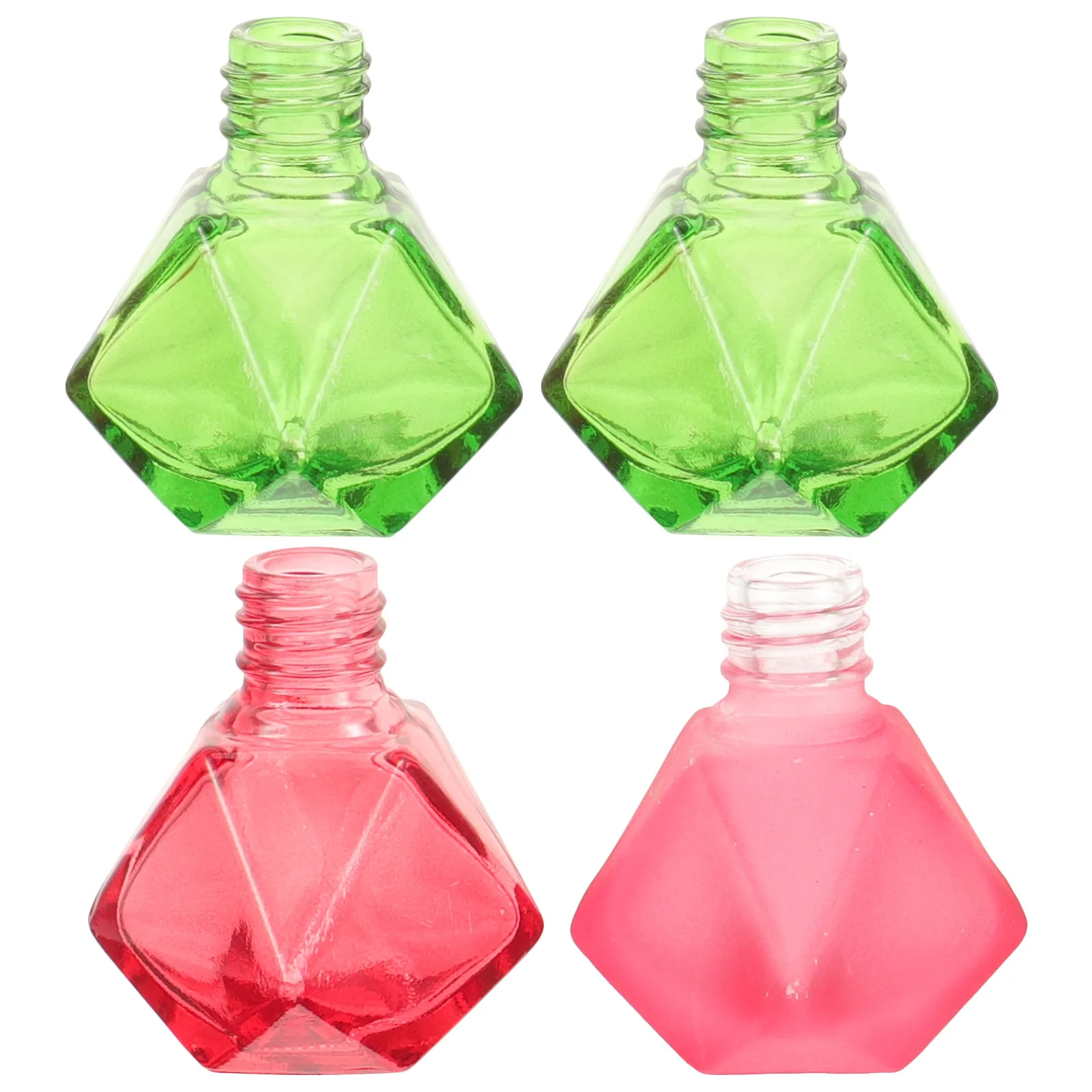 4Pcs Glass Nail Polish Bottles 10Ml Refillable Empty Gel Polish Bottles Small Lightweight Portable for Travel Salon Home Use