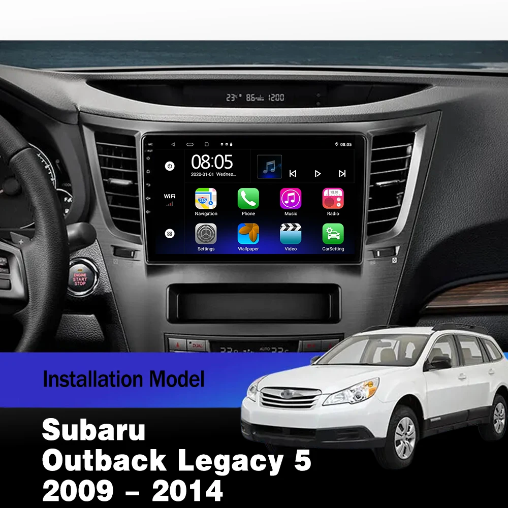 Android14 For Subaru Outback 4 Legacy 5 2009 - 2014 LHD Car Radio Navigation Video Player WIFI 4G Wireless Carplay BT Head Unit