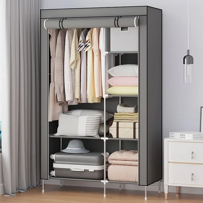 

Factory Wardrobe Home Bedroom Rental Room Storage Dormitory Cabinet Folding Wholesale Simple Cloth Wardrobe Durable