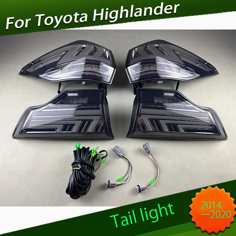 

For Toyota Highlander 2014 2015 2016-2020 LED Tail Lights Car Styling Rear Back Lamp DRL Start UP Animation Assembly Accessories