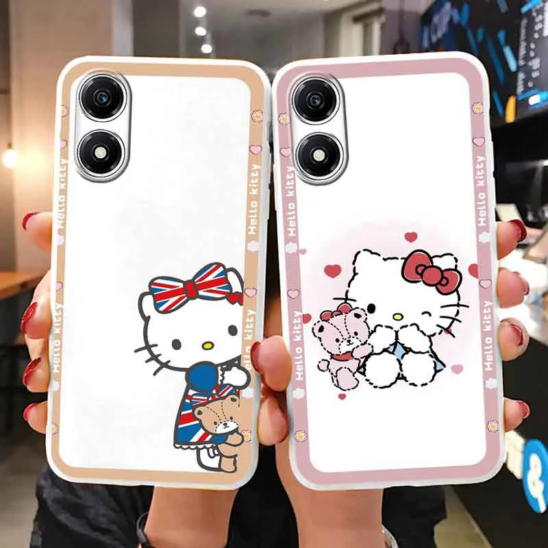 Phone Case for For Huawei Honor X5 Plus Girl Cute Anti-drop Cartoon Cinnamoroll Kuromi Hello Kitty Silicone Siling Printed Cover