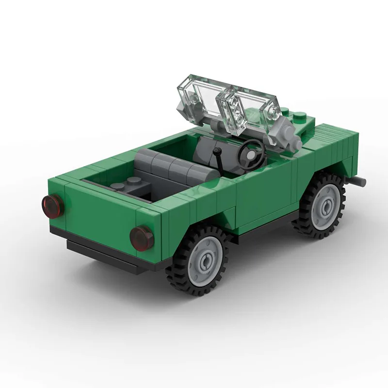 Zestaw klocków MOC City Speed Car Mini Zielony kabriolet Model pojazdu terenowego DIY Zabawki do montażu dla dzieci Prezent urodzinowy dla dorosłych